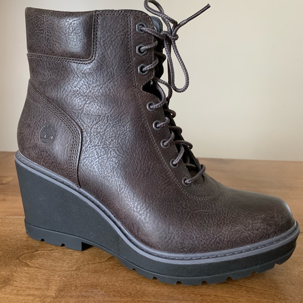 Timberland Wedge Boot Dark Bown Leather A1JXT